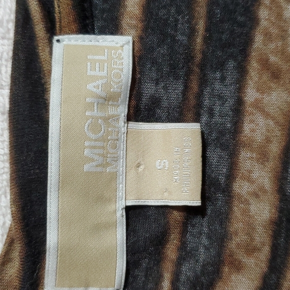 MICHAEL KORS Women's Brown/Black Zebra Print Long Sleeve Tunic Top-EUC-Sz S - Picture 8 of 13